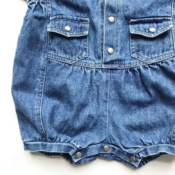 Vintage Denim button front romper looks 12-18m - Picture 3 of 4